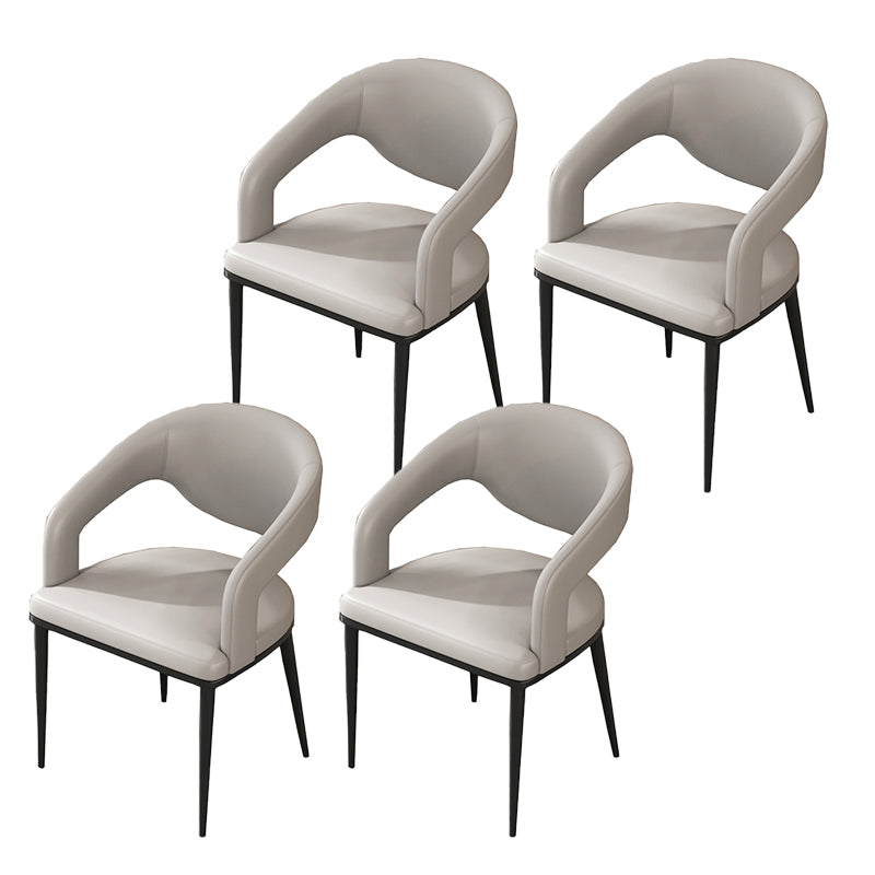 Sedia da sala da pranzo aperta gambe nere contemporanee sedia da pranzo