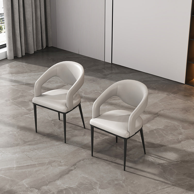 Sedia da sala da pranzo aperta gambe nere contemporanee sedia da pranzo