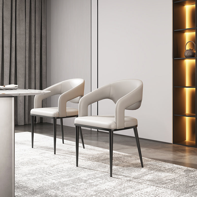 Sedia da sala da pranzo aperta gambe nere contemporanee sedia da pranzo