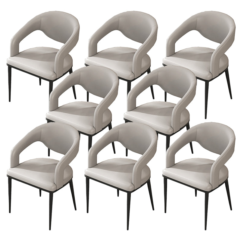 Sedia da sala da pranzo aperta gambe nere contemporanee sedia da pranzo