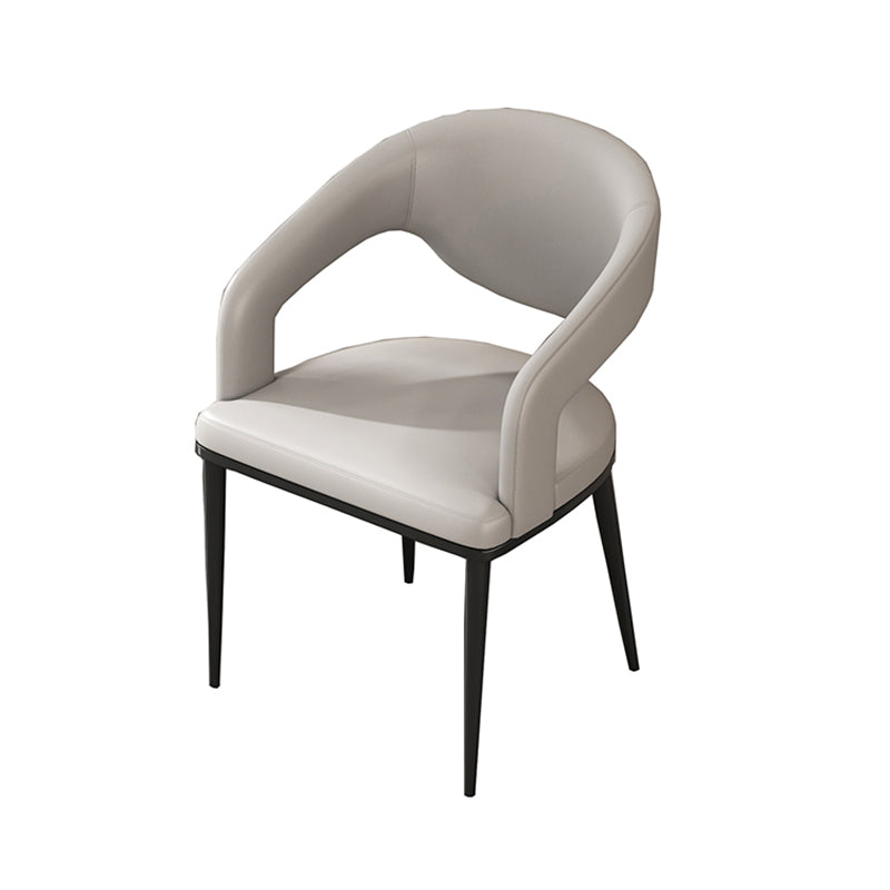 Sedia da sala da pranzo aperta gambe nere contemporanee sedia da pranzo