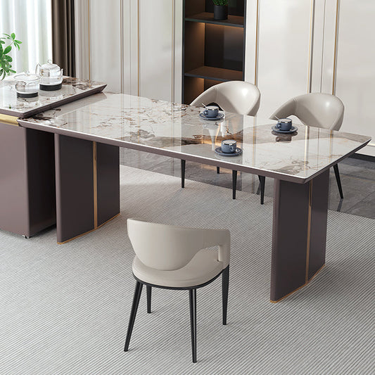 Open Back Dining Side Chair Contemporary Black Legs Dining Arm Chair