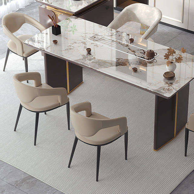 Sedia da sala da pranzo aperta gambe nere contemporanee sedia da pranzo