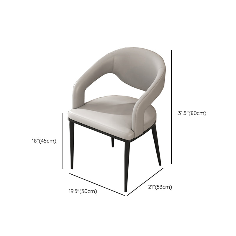 Sedia da sala da pranzo aperta gambe nere contemporanee sedia da pranzo