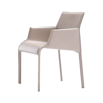 Dining Room Parsons Chair Indoor Faux Leather Upholstered Arm Chair