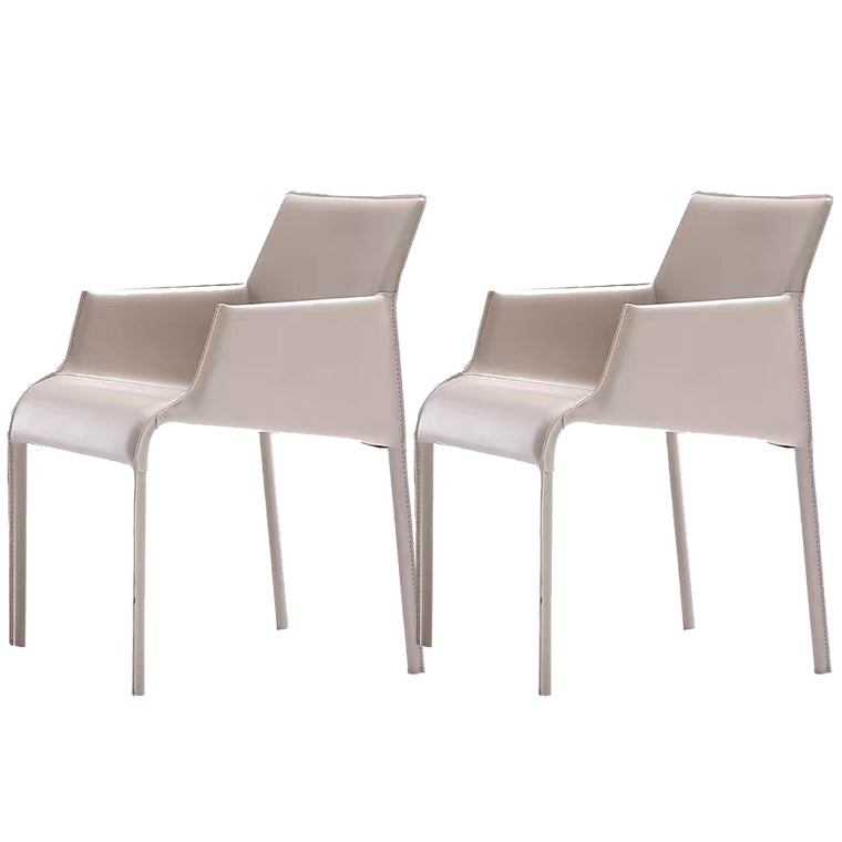 Dining Room Parsons Chair Indoor Faux Leather Upholstered Arm Chair