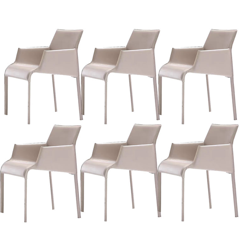 Dining Room Parsons Chair Indoor Faux Leather Upholstered Arm Chair