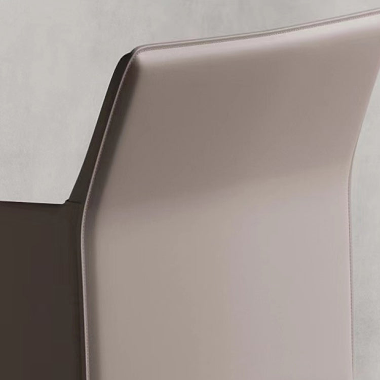 Dining Room Parsons Chair Indoor Faux Leather Upholstered Arm Chair