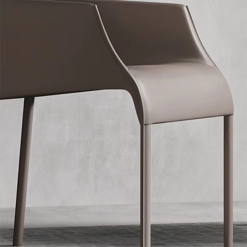 Dining Room Parsons Chair Indoor Faux Leather Upholstered Arm Chair