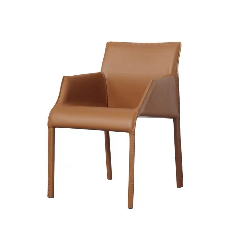 Dining Room Parsons Chair Indoor Faux Leather Upholstered Arm Chair