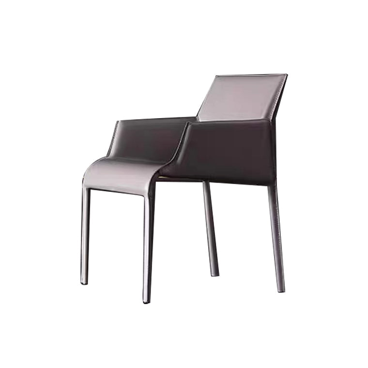 Dining Room Parsons Chair Indoor Faux Leather Upholstered Arm Chair