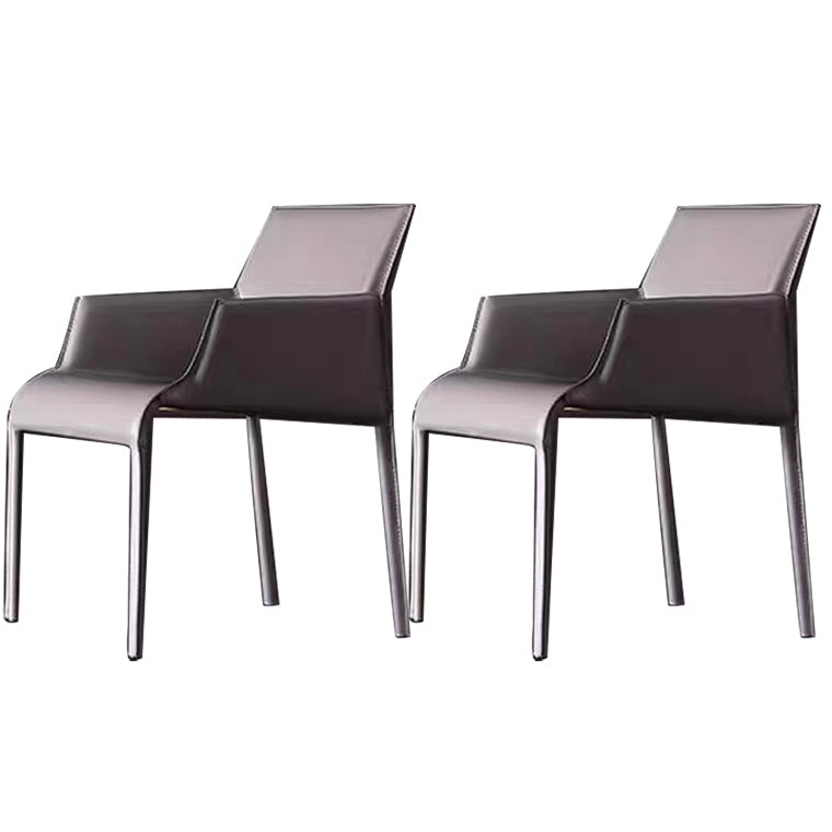 Dining Room Parsons Chair Indoor Faux Leather Upholstered Arm Chair