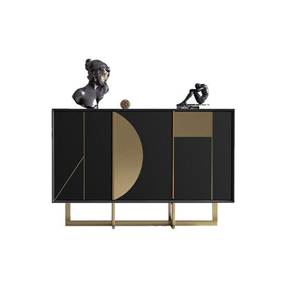 Tavolo a buffet in stile glam credenza a buffet in legno con armadi e cassetti