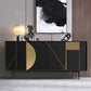Tavolo a buffet in stile glam credenza a buffet in legno con armadi e cassetti