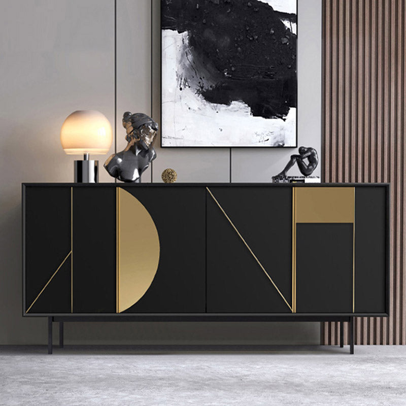 Tavolo a buffet in stile glam credenza a buffet in legno con armadi e cassetti