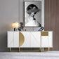 Tavolo a buffet in stile glam credenza a buffet in legno con armadi e cassetti