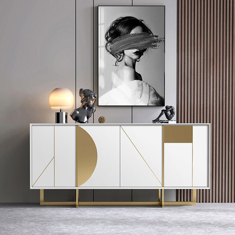 Tavolo a buffet in stile glam credenza a buffet in legno con armadi e cassetti