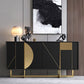Tavolo a buffet in stile glam credenza a buffet in legno con armadi e cassetti