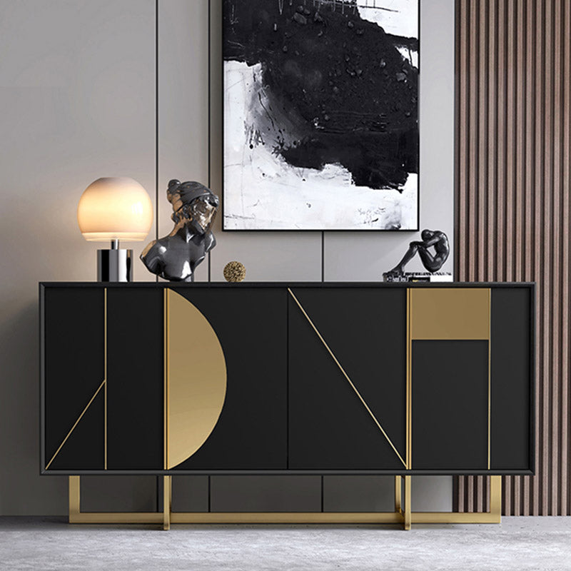 Tavolo a buffet in stile glam credenza a buffet in legno con armadi e cassetti