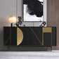 Tavolo a buffet in stile glam credenza a buffet in legno con armadi e cassetti