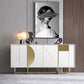 Tavolo a buffet in stile glam credenza a buffet in legno con armadi e cassetti