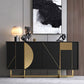 Tavolo a buffet in stile glam credenza a buffet in legno con armadi e cassetti