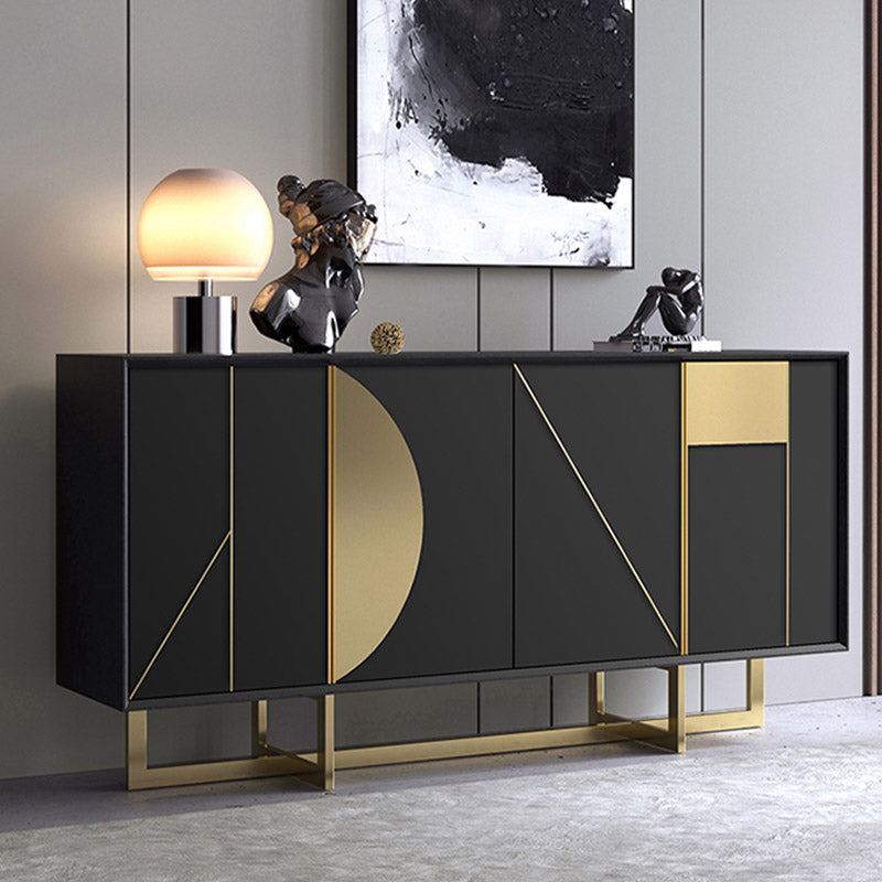 Tavolo a buffet in stile glam credenza a buffet in legno con armadi e cassetti
