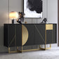 Tavolo a buffet in stile glam credenza a buffet in legno con armadi e cassetti