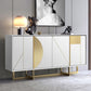 Tavolo a buffet in stile glam credenza a buffet in legno con armadi e cassetti