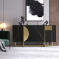 Tavolo a buffet in stile glam credenza a buffet in legno con armadi e cassetti