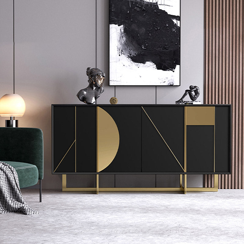 Tavolo a buffet in stile glam credenza a buffet in legno con armadi e cassetti