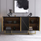 Tavolo a buffet in stile glam credenza a buffet in legno con armadi e cassetti