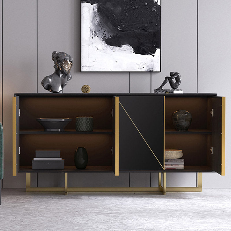 Tavolo a buffet in stile glam credenza a buffet in legno con armadi e cassetti