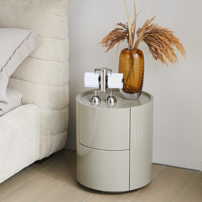 Drawer Storage Accent Table Nightstand Antique Finish Bed Nightstand Khaki 1 Piece Clearhalo 'Bedroom Furniture' 'furn' 'furn_night_stand' 'Furniture' 'night_stand' 'Nightstands' 6781546