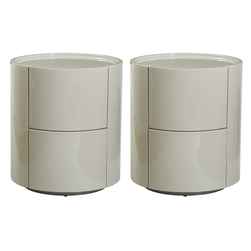 Drawer Storage Accent Table Nightstand Antique Finish Bed Nightstand Khaki 2 Piece Set Clearhalo 'Bedroom Furniture' 'furn' 'furn_night_stand' 'Furniture' 'night_stand' 'Nightstands' 6781550