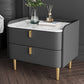 Classic Glam Bed Nightstand Stone Bedside Cabinet with Drawers
