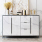 Glam Style Sideboard Engineered Wood Side Board for Living Room Black Wood Clearhalo 'buffet_sideboard' 'Buffets & Sideboards' 'furn' 'furn_buffet_sideboard' 'Furniture' 'Kitchen & Dining Furniture' 6781641