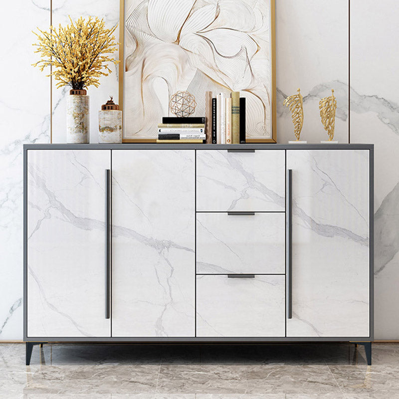 Glam Style Sideboard Engineered Wood Side Board for Living Room Black Wood Clearhalo 'buffet_sideboard' 'Buffets & Sideboards' 'furn' 'furn_buffet_sideboard' 'Furniture' 'Kitchen & Dining Furniture' 6781641