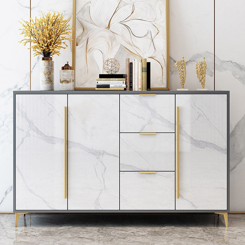 Glam Style Sideboard Engineered Wood Side Board for Living Room Gold Wood Clearhalo 'buffet_sideboard' 'Buffets & Sideboards' 'furn' 'furn_buffet_sideboard' 'Furniture' 'Kitchen & Dining Furniture' 6781643