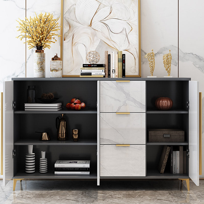 Glam Style Sideboard Engineered Wood Side Board for Living Room Clearhalo 'buffet_sideboard' 'Buffets & Sideboards' 'furn' 'furn_buffet_sideboard' 'Furniture' 'Kitchen & Dining Furniture' 6781649