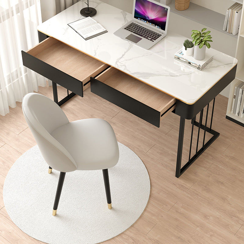 Modern 29,53 "großer Büroschreibtisch Steinkrümmungsschreiber mit 2 Schubladen