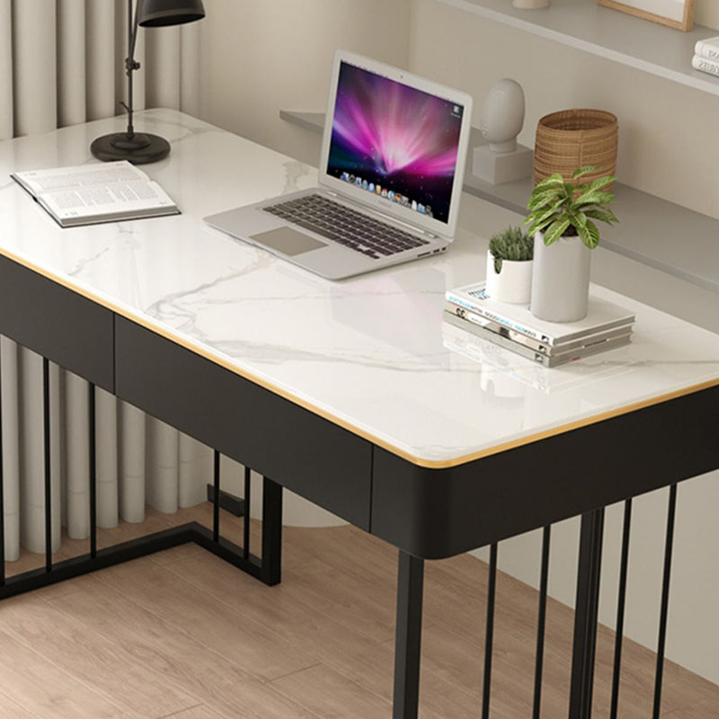 Modern 29,53 "großer Büroschreibtisch Steinkrümmungsschreiber mit 2 Schubladen