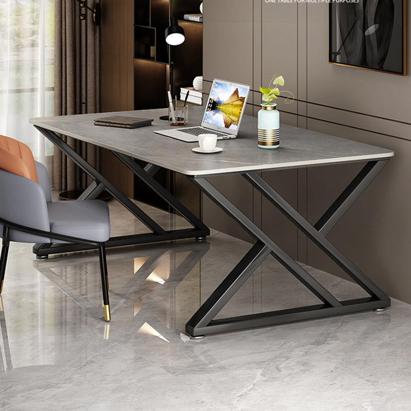 Stein rechteckiger Schreibtisch Industrial 29,53 "hoher Büroschreibtisch mit Schlittenbasis