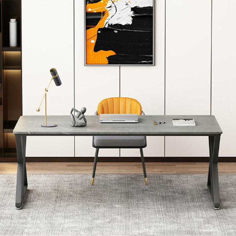 Stein rechteckiger Schreibtisch Industrial 29,53 "hoher Büroschreibtisch mit Schlittenbasis