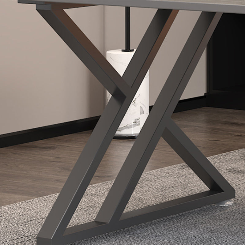 Stein rechteckiger Schreibtisch Industrial 29,53 "hoher Büroschreibtisch mit Schlittenbasis