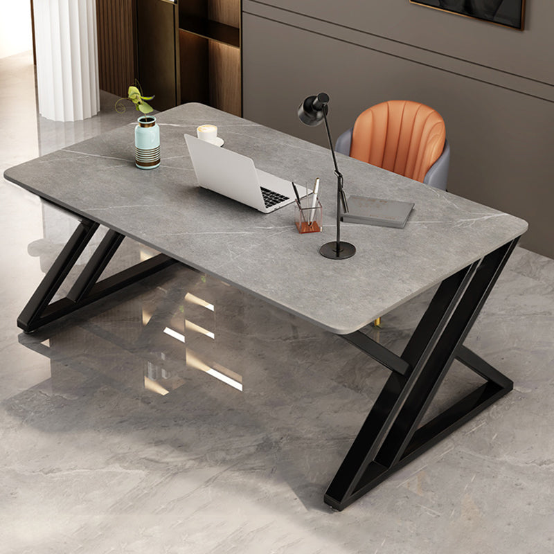 Stein rechteckiger Schreibtisch Industrial 29,53 "hoher Büroschreibtisch mit Schlittenbasis