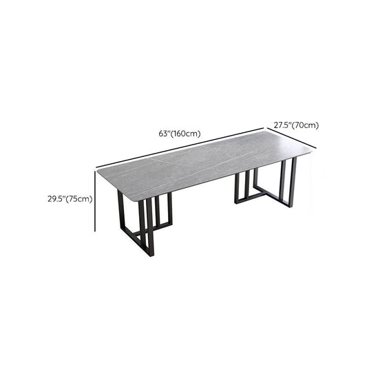 Moderner Stein 29.53 "großer Schreibtisch gebogener grauer Büroschalter