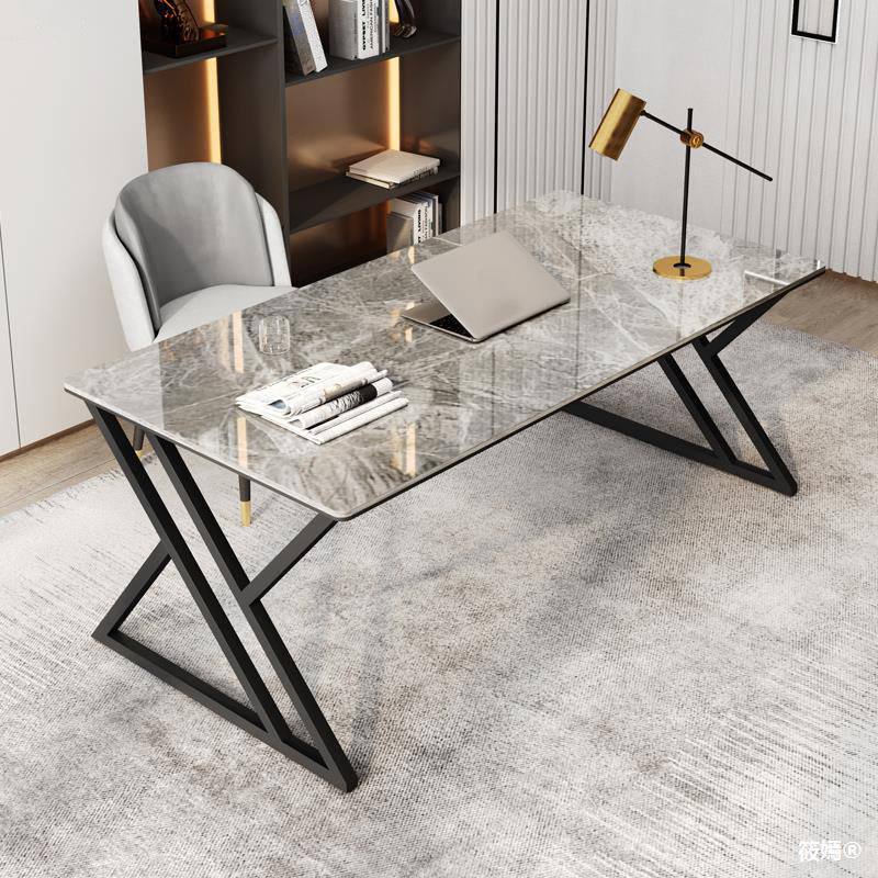 Rechteckiger Industrial Office Desk Antique Finish Computer Desk mit Metallbeinen