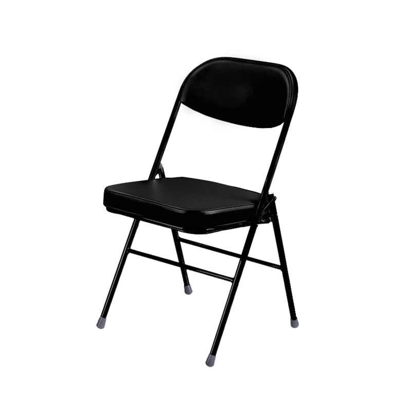Contemporary Ergonomic Conference Chair Leather Office Chair without Arm Black 1 Piece Clearhalo 'furn' 'furn_office_chair' 'Furniture' 'Office Chairs' 'Office Furniture' 'office_chair' 6781821