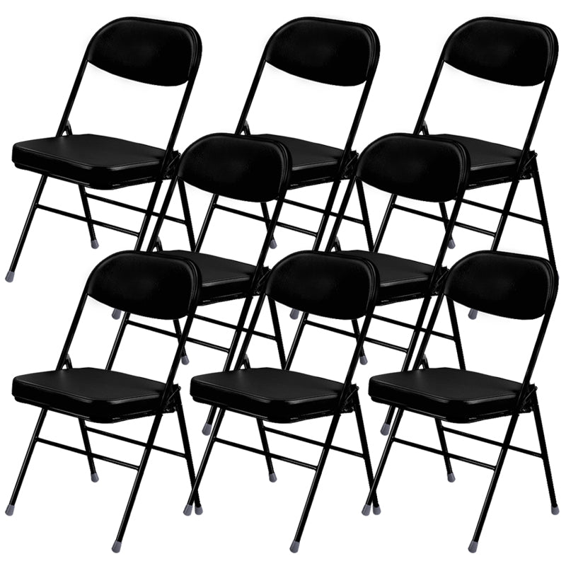 Contemporary Ergonomic Conference Chair Leather Office Chair without Arm Black 8 Piece Set Clearhalo 'furn' 'furn_office_chair' 'Furniture' 'Office Chairs' 'Office Furniture' 'office_chair' 6781828